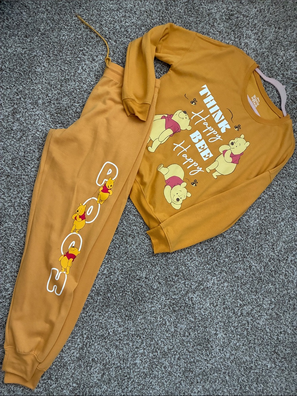 Girls' Winnie the Pooh Mustard Yellow Sweatshirt & Jogger Set